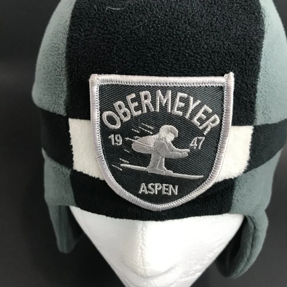 Youth Black/Gray Beanie with Ear Flaps, Obermeyer